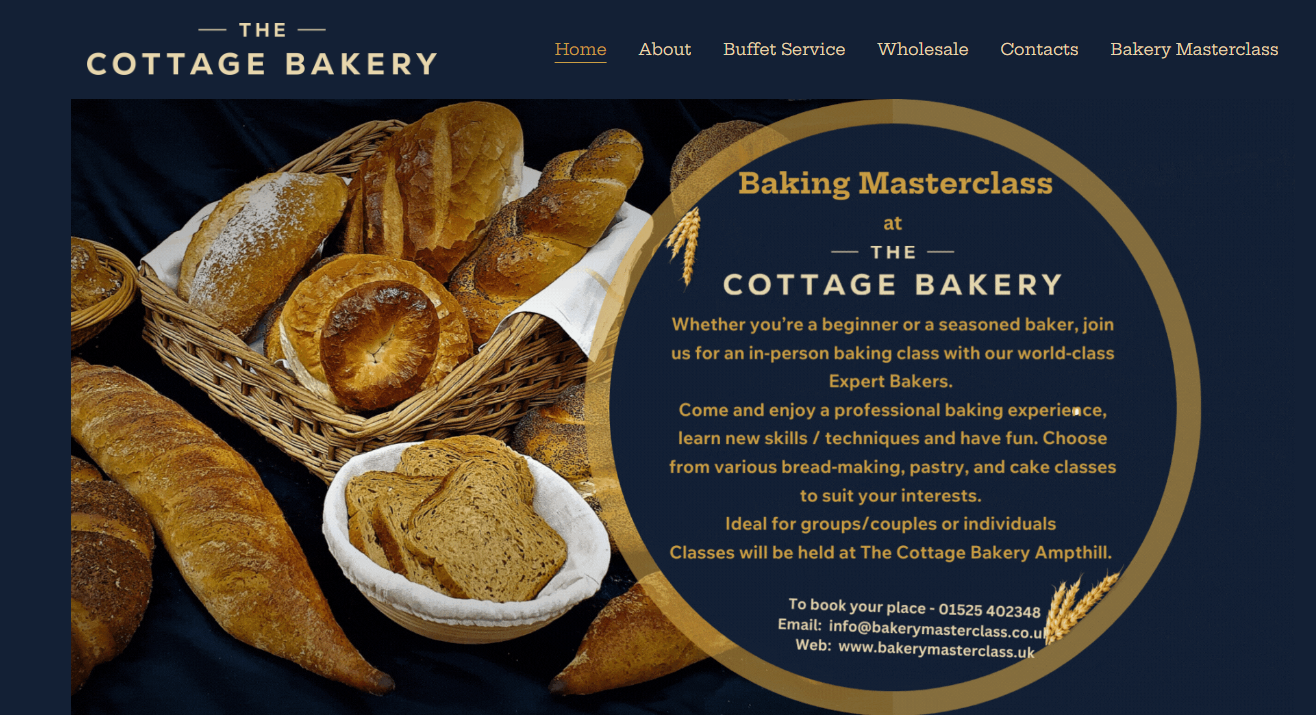 The Cottage Bakery Website